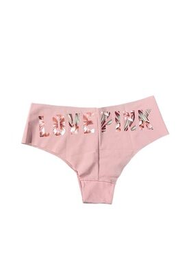 NWT PINK Victoria's Secret No-Show "LOVE PINK" Cheekster Panty in Light Pink